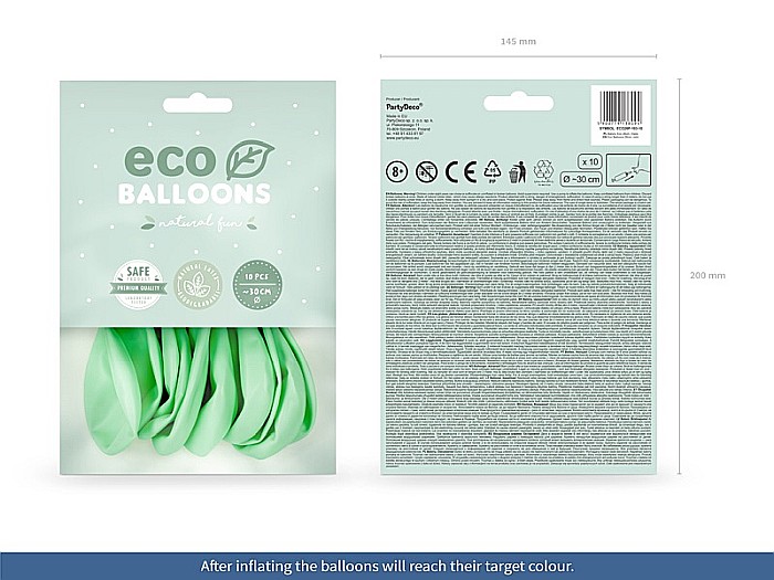 PD BALOANE Eco Balloons 26cm, pastel mint 10/SET ECO26P-103-10 [3]