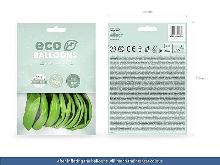 PD BALOANE Eco Balloons 26cm, pastel green apple 10/SET ECO26P-102J-10 [2]