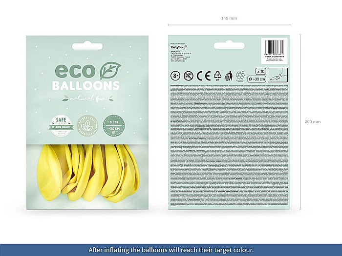 PD BALOANE Eco Balloons 26cm, metallic yellow 10/SET ECO26M-084-10 [2]