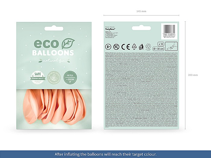 PD BALOANE Eco Balloons 26cm, metallic peach 10/SET ECO26M-075-10 [2]