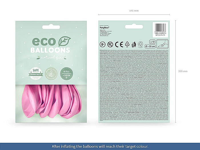 PD BALOANE Eco Balloons 26cm, metallic pink 10/SET ECO26M-081-10 [2]