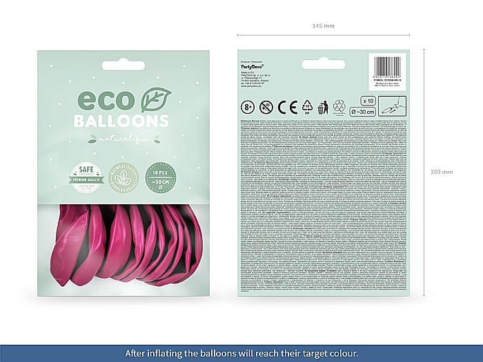PD BALOANE Eco Balloons 26cm, metallic fuchsia 10/SET ECO26M-080-10 [2]