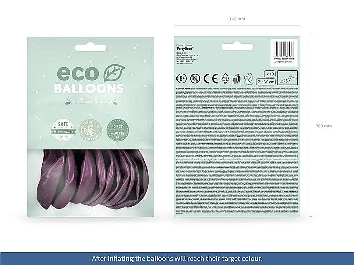 PD BALOANE Eco Balloons 26cm, metallic deep red 10/SET ECO26M-082-10 [2]