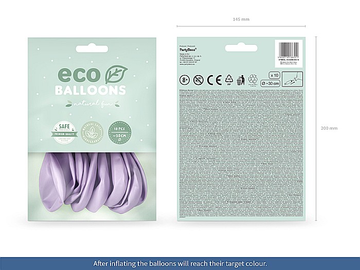 PD BALOANE Eco Balloons 26cm, metallic lilac 10/SET ECO26M-004-10 [2]