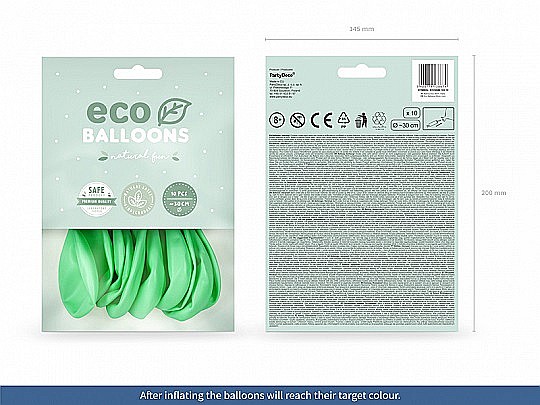 PD BALOANE Eco Balloons 26cm, metallic mint 10/SET ECO26M-103-10 [2]
