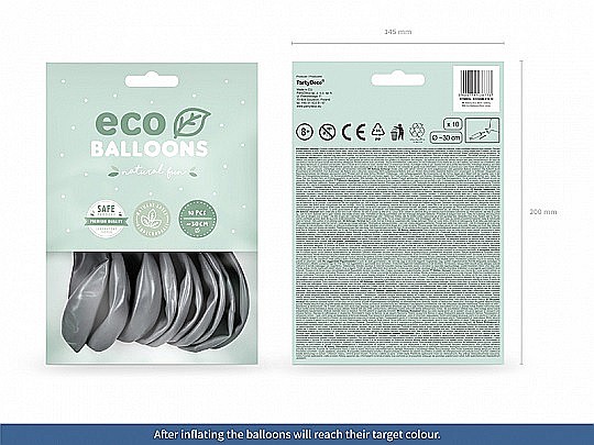 PD BALOANE Eco Balloons 26cm, metallic silver 10/SET ECO26M-018-10 [2]