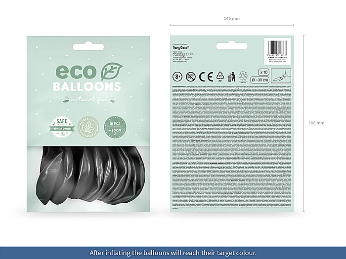 PD BALOANE Eco Balloons 26cm, metallic black 10/SET ECO26M-010-10 [2]
