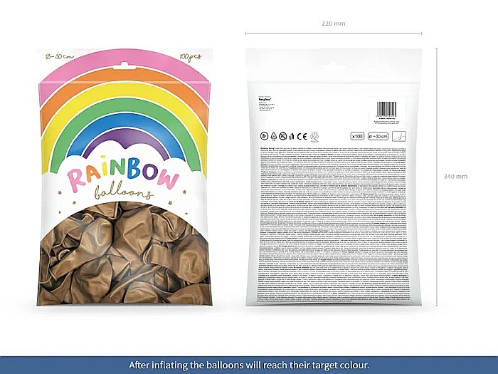 PD BALOANE Rainbow Balloons 30cm metallic, gold 100/SET RB30M-019 [2]