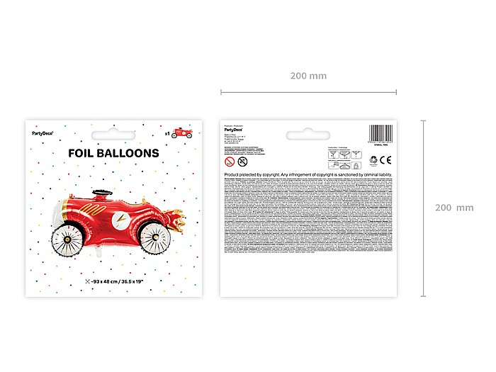 PD BALON FOLIE ALUMINIU Car, mix of colours, 93x48cm FB90 [6]
