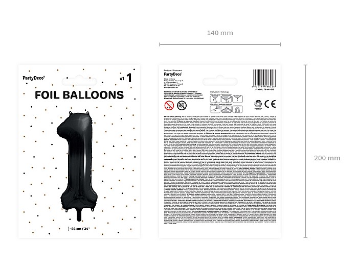 PD BALON FOLIE ALUMINIU Number "1", 86cm, black FB1M-1-010 [5]