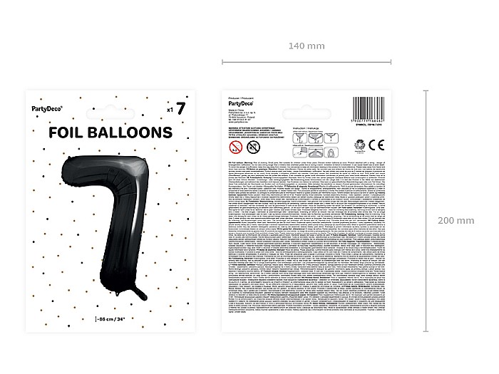 PD BALON FOLIE ALUMINIU Number "7", 86cm, black FB1M-7-010 [3]