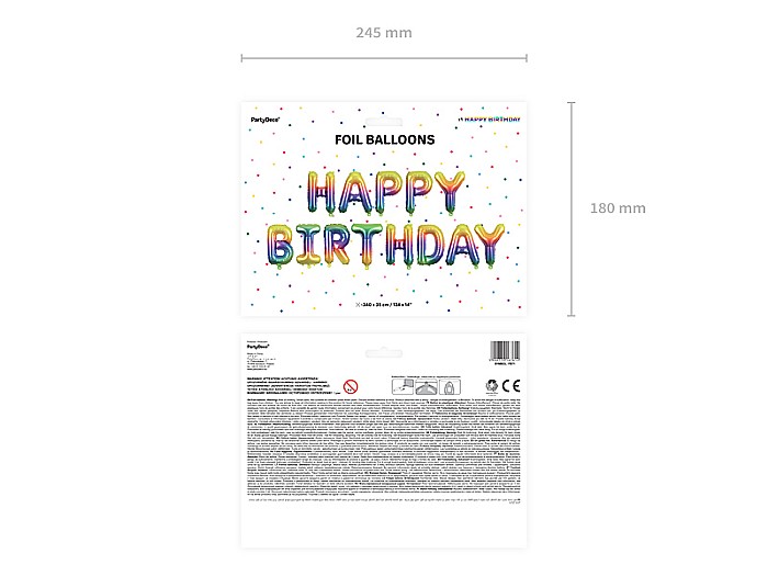 PD BALON FOLIE ALUMINIU Happy Birthday, 340x35cm, rainbow FB71 [3]
