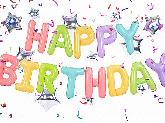 PD BALON FOLIE ALUMINIU Happy Birthday, 395x35cm, mix FB81 [2]