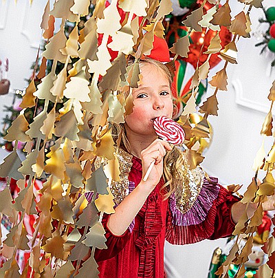 PD GHIRLANDA Christmas trees, gold, 100 x 245cm GNT3-019 [3]