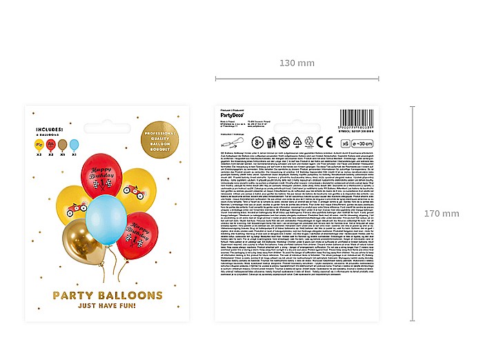 PD BALOANE Balloons 30cm, Happy Birthday, mix of colours 6/SET SB14P-300-000-6 [3]