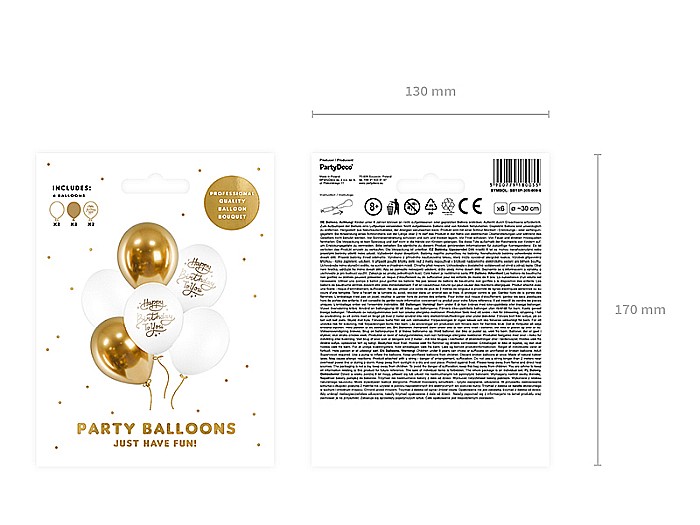PD BALOANE Balloons 30 cm, Happy Birthday To You, mix, 6/SET SB14P-305-000-6 [3]