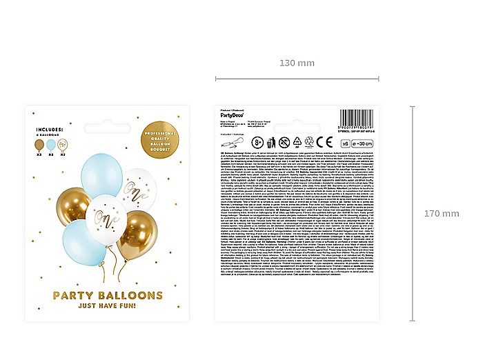 PD BALOANE Balloons 30cm, One, Pastel Light Blue 6/SET SB14P-307-001J-6 [3]