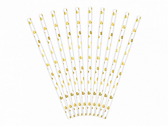 PD PAIE DIN HARTIE PENTRU BAUTURI hearts gold, 19.5cm 10/set SPP7M-019 [2]
