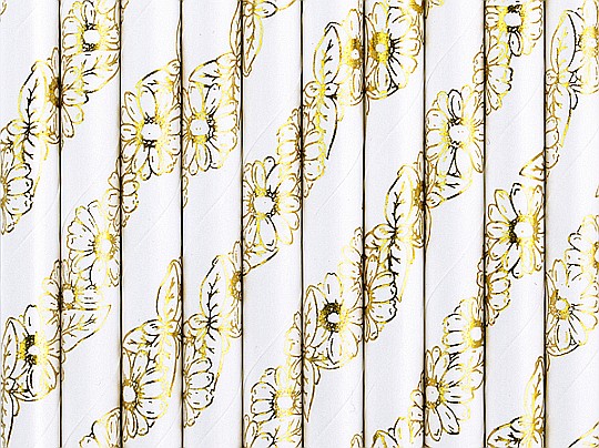 PD PAIE DIN HARTIE PENTRU BAUTURI metallic gold daisies, 19.5cm 10/set SPP14M-019 [1]