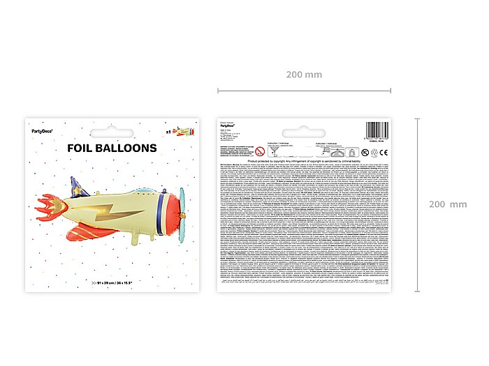 PD BALON FOLIE ALUMINIU Plane, 91x39cm, mix FB108 [4]