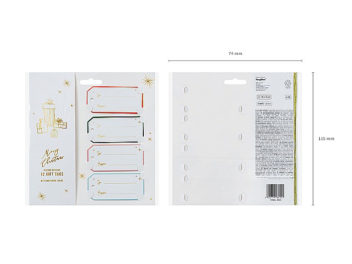 PD ETICHETE CADOU, Christmas, Gift tags, mix, 9 x 4cm, 12/SET ZDZ23 [4]