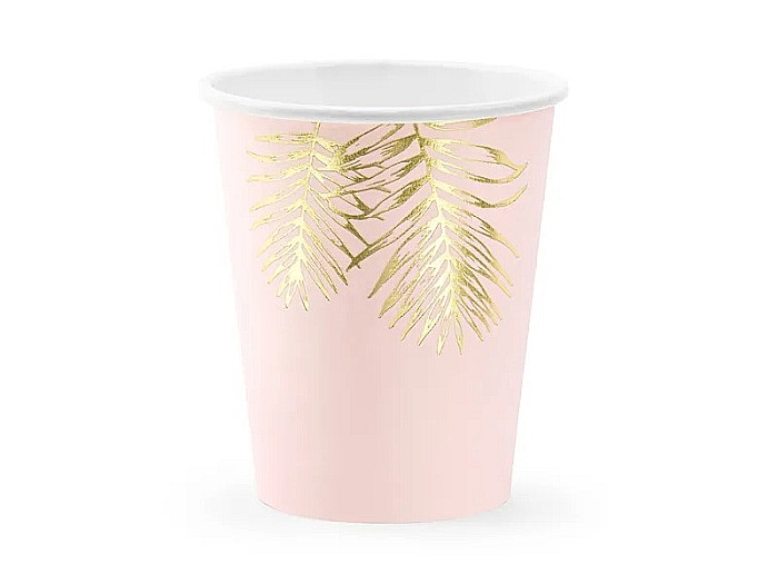 PD PAHARE CARTON, Cups Leaves, light pink, 220ml 6/SET KPP54-081J-EU3 [1]
