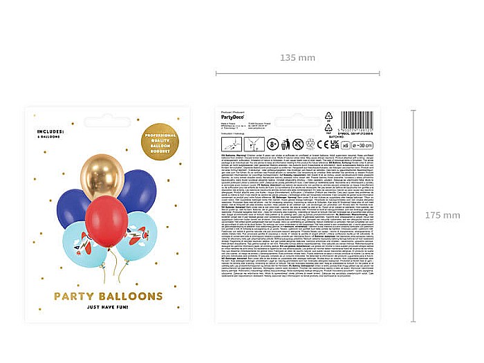 PD BALOANE Balloons 30cm, Plane, Pastel light blue, 6/SET SB14P-312-000-6 [4]