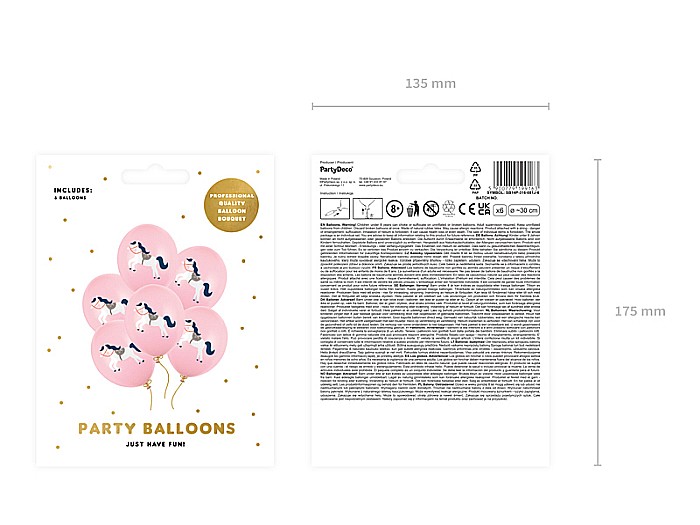 PD BALOANE Balloons 30cm, Little horse, Pastel Pale Pink, 6/set SB14P-316-081J-6 [4]
