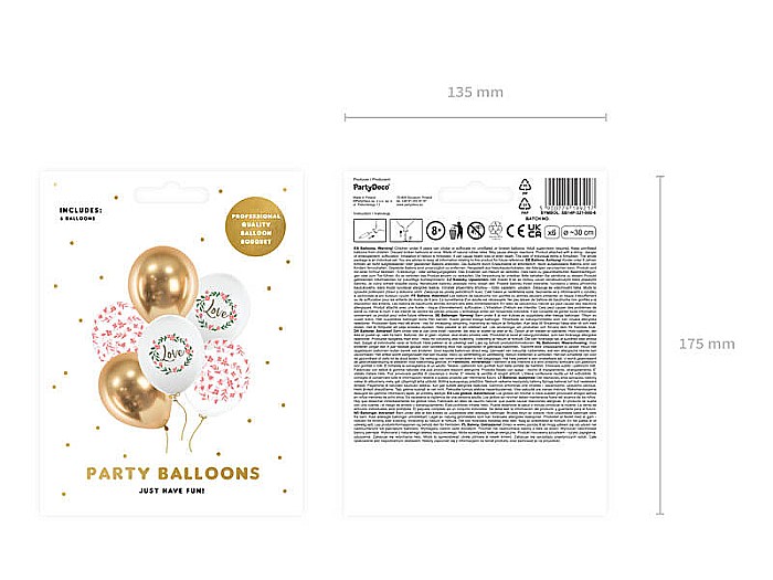 PD BALOANE Balloons 30cm, Love, mix, 6/SET SB14P-321-000-6 [4]