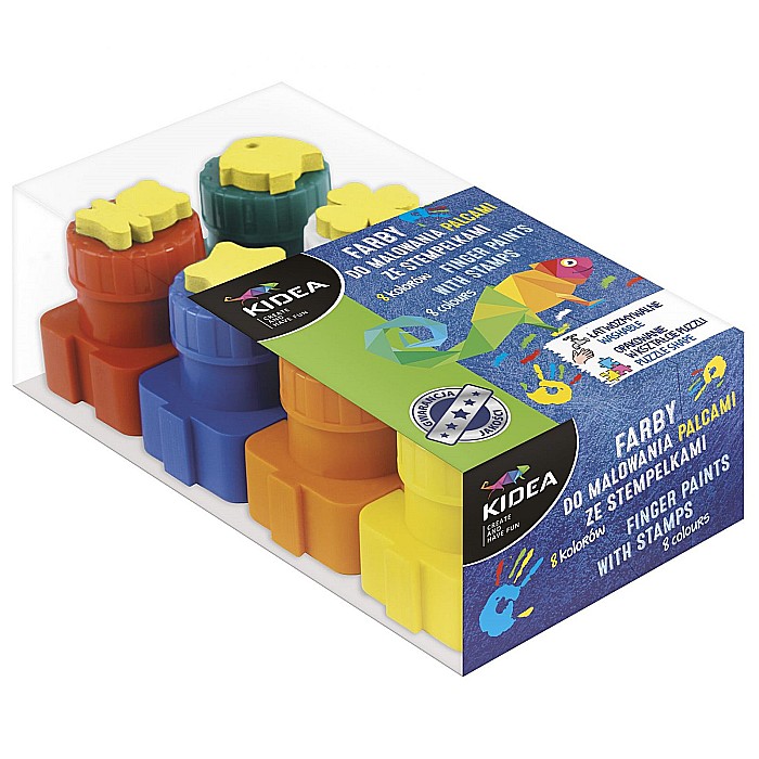 DE TEMPERA PENTRU DEGETE CU STAMPILE 8 CULORI KIDEA FDPS8KA [1]