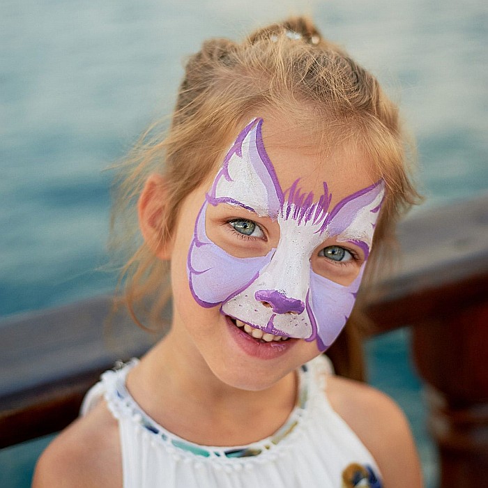 DE SET PICTURA PE FATA CU PENSULA SI APLICATOR 6 CULORI KIDEA FDT6KA [4]