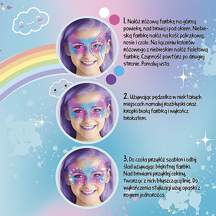 DE SET PICTURA PE FATA 10 PIESE 6 CULORI UNICORN KIDEA FDTZUKA [4]