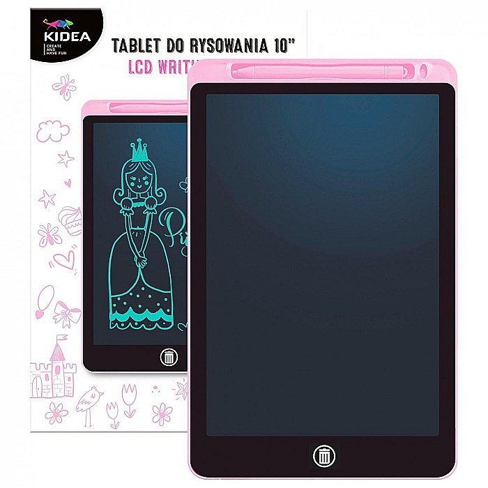 DE TABLETA LCD 10 inch PENTRU SCRIS SI DESENAT 26.8*17.5CM ROZ KIDEA TR10CKA [2]