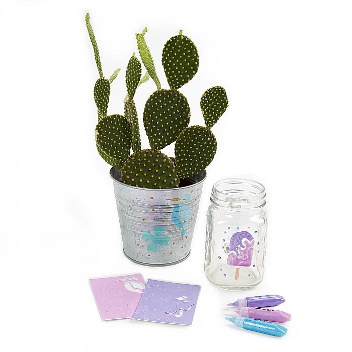 DE MARKERE CU VOPSEA ACRILICA 10 CULORI METALICE + SABLOANE KIDEA MAM10KSKA [2]