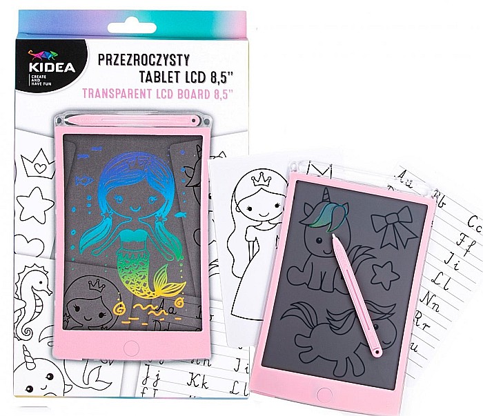 DE TABLETA LCD 8.5 inch PENTRU SCRIS SI DESENAT 21.5*13.5CM ROZ KIDEA PTLCDAKA [2]