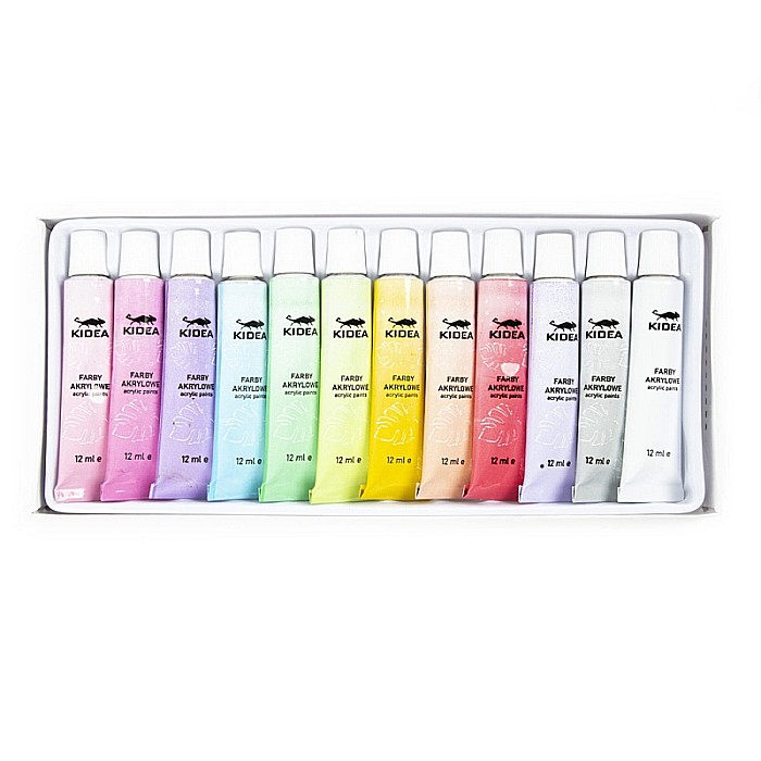 DE VOPSEA ACRILICA 12ML 12 CULORI/SET PASTEL KIDEA FAAP12KA [2]