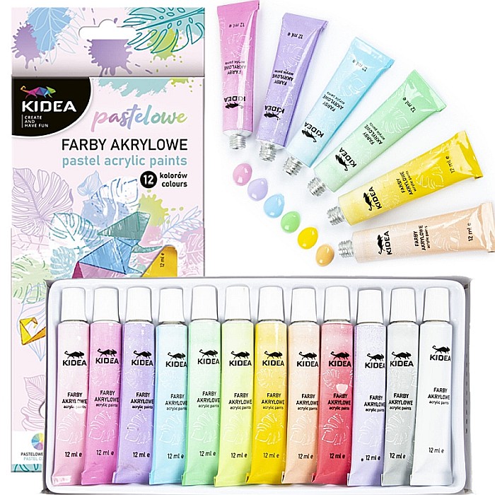 DE VOPSEA ACRILICA 12ML 12 CULORI/SET PASTEL KIDEA FAAP12KA [5]