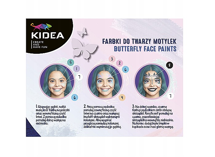 DE SET PICTURA PE FATA CU BURETE SI APLICATOR 7 CULORI FLUTURI KIDEA FDTM8KKA [3]