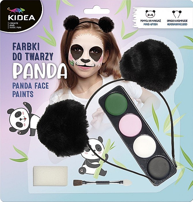 DE SET PICTURA PE FATA 4 CULORI + APLICATOR + CORDELUTA PANDA KIDEA FDTZPAKA [1]