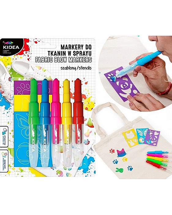DE MARKERE SPRAY PENTRU TEXTILE 5 CULORI/SET ANIMALS KIDEA MTSSZ5KA [2]