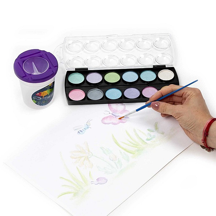 DE ACUARELE 12 CULORI METALICE/SET + PENSULA KIDEA MFA12KKA [2]