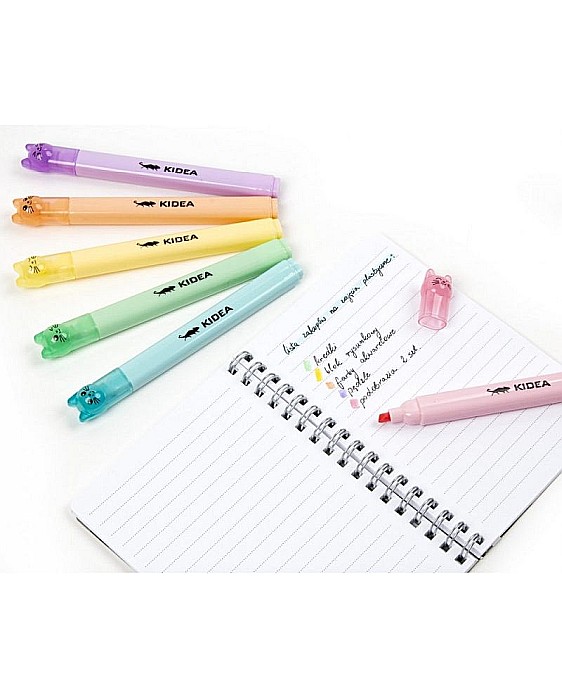 DE TEXTMARKER PISICI 6/SET CULORI PASTEL KIDEA FK6KKA [3]