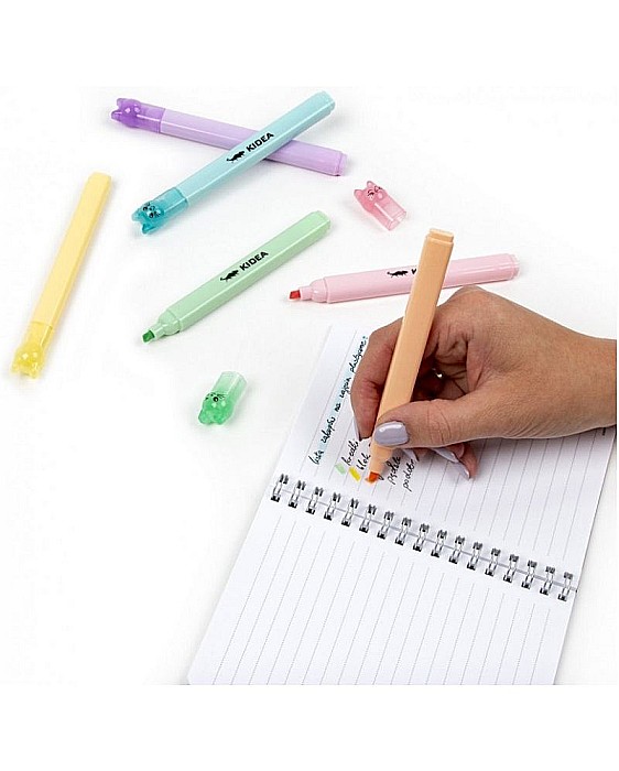 DE TEXTMARKER PISICI 6/SET CULORI PASTEL KIDEA FK6KKA [5]