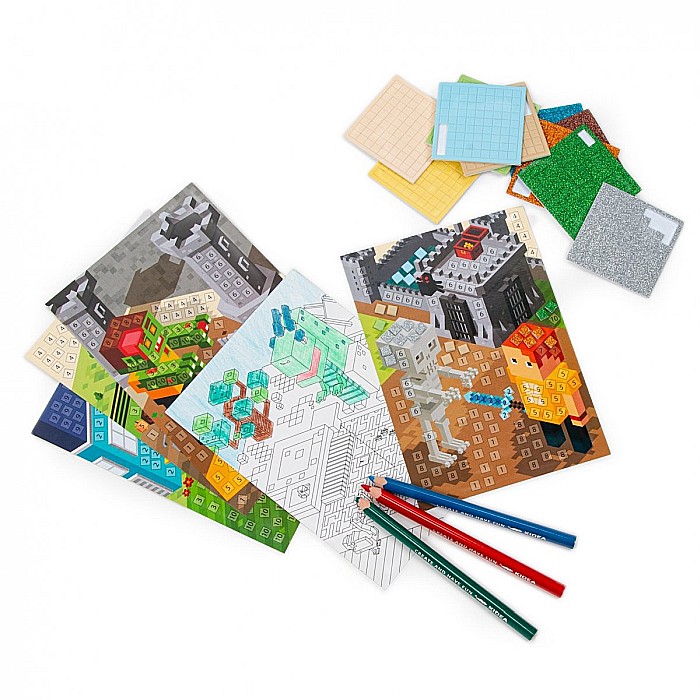 DE JOC CREATIV CARTE DE COLORAT MOZAIC PIXEL GLITTER KIDEA MOKPKA [2]