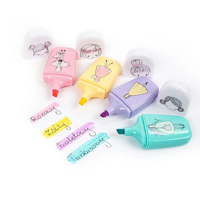 DE TEXTMARKER 4/SET CULORI PASTEL PRINCESS NEW LOOK KIDEA ZKNLKA [3]