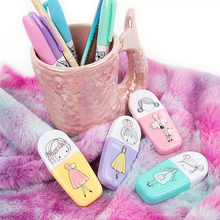 DE TEXTMARKER 4/SET CULORI PASTEL PRINCESS NEW LOOK KIDEA ZKNLKA [5]