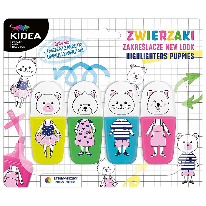 DE TEXTMARKER 4/SET CULORI INTENSE ANIMALE NEW LOOK KIDEA ZZNLKA [1]
