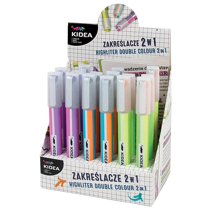 DE TEXTMARKER 2 IN 1 CU UN CAPAT SI DOUA CULORI SEPARATE PENTRU LINII DUBLE KIDEA Z2W1KA [3]