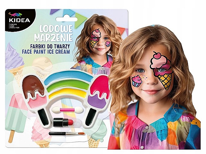 DE SET PICTURA PE FATA COPII 8 CULORI + APLICATOR, PENSULA SI RUJ ICE CREAM KIDEA FDTLM9KA [2]