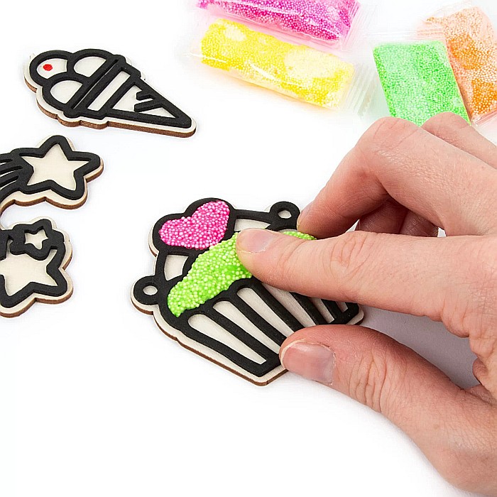 DE SET CREATIV 3 PANDANTIVE LEMN + SPUMA 4 CULORI SWEET KIDEA ZMPSKA [3]